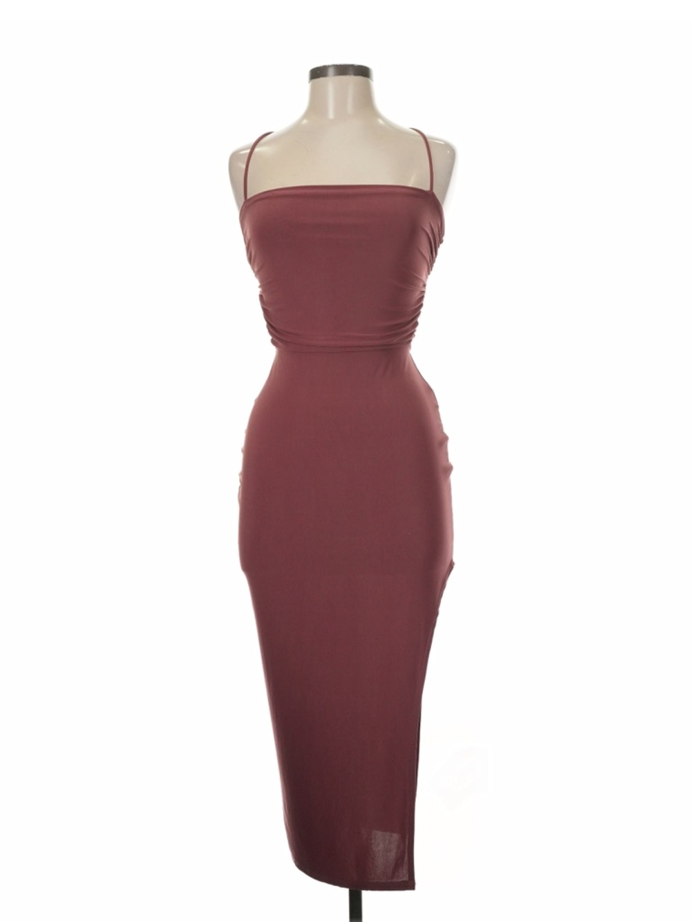Windsor Burgundy Spaghetti-Strap Bodycon Midi Dress